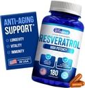 We Like Vitamins Resveratrol 1000mg per Serving - 180 Easy to Swallow Veggie Capsules - Natural Resveratrol Supplement 1000mg - Antioxidant Supplement Helps Support Anti-Aging and Immune System