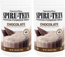 NaturesPlus SPIRU-TEIN, Chocolate - 1.05 lbs, Pack of 2 - Plant-Based Protein Shake - Non-GMO, Vegetarian, Gluten Free - 34 Total Servings