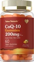 CoQ10 ガミー | 200 mg | 60 カウント | ナチュラルマンゴーパイナップル風味 | ヴィーガン・非GMO・グルテンフリー | カラフル