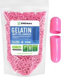 XPRSのNutraのサイズ4の空のカプセル-1000の計算の小さい空のゼラチンのカプセル-Pills DIYのカプセルの詰物-D-It-Yourselfの補足のための満たされた純粋な牛の丸薬のゲルの帽子(ピンク)