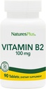 Natures Plus Vitamin B2 (Riboflavin) - 100 mg, 90 Vegetarian Tablets - Natural Energy & Metabolism Booster, Promotes Overall Health - Gluten-Free - 90 Servings