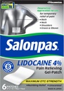 Salonpas Lidocaine 4% Pain Relieving Gel-Patch, 6 Count, for Back, Neck, Shoulder, Knee & Elbow Pain