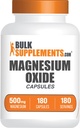 BulkSupplements.com マグネシウム酸化物カプセル - マグネシウムサプリメント、酸化マグネシウム500mg - グルテンフリー、サービングあたり1カプセル、180カウント(パッケージ1)