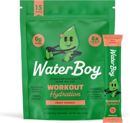 ウォーターボーイ ワークアウトのHydration | 2,960mg 砂糖 無料の電解質の粉のパケット | L-グルタミン + ビタミン | 砂糖、すべての自然、グルテンフリー | 15 ドリンク スティック ミックス (フルーツ パンチ)