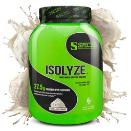 Speciesの栄養物のIsolyzeのWheyの蛋白質の粉、筋肉建物のための100%のWheyの分離剤、スコップごとの27.5g蛋白質、砂糖及び低脂肪無し(Vanillaのアイス クリーム、44のサービング)