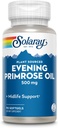 SOLARAY High Potency Evening Primrose Oil 500mg - Midlife Support - Source of Gamma Linolenic Acid and Linoleic Acid - No Solvents, Cold Pressed - 90 Servings, 90 Softgels