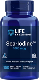 ライフエクステンションシーヨウ素カプセル、1000 mcg、150 ベジキャップ、ケルプとブラッドダーワックのナチュラルイオダインサプリメント