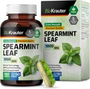 BIO KRAUTER Spearmint カプセル 1000 mg - 100 カウント - 消化及び呼吸器サポートのためのビーガンスペアミント サプリメント - メンタ スピタ - 充填剤なし