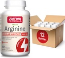 Jarrow Formulas Arginine 1000 mg, Dietary Supplement, Supports Nitric Oxide Production, Supports Protein Synthesis, 100 Tablets, Up to 100 Day Supply(Pack of 12)