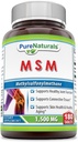 純ナチュラル MSM(メチルスルホニルメタン) サプリメント | 1500 Mg / サービング | 180錠 | 非GMO | グルテンフリー | アメリカ製