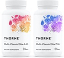THORNE - Multi-Vitamin Elite - Daily Nutritional Supplement - AM Formula Supports Cellular Energy Production &PM Formula Supports Restful Sleep* - Gluten-Free, Dairy-Free - 180 Capsules - 30 Servings