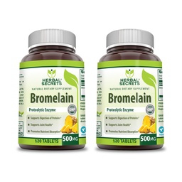 ハーブシークレット ブロメラン 500 Mg 120錠 サプリメント | 2パック | Non-GMO | グルテンフリー | アメリカ製