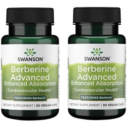 Swanson Berberineの高度は健康意識の高い大人のための吸収の補足を高めました 最大限に活用された生物学的利用性を見ている - Berbevis 550のmgを特色にします(30のビーガン カプセル、2のパック)