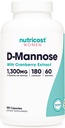 Nutricost D-Mannose with Cranberry Extract for Women 1300mg 180 Capsules