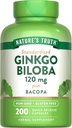 Nature's Truth Ginkgo Biloba 120mg | Plus Bacopa | 200 Quick Release Capsules | Standardized Extract | Non-GMO and Gluten Free Supplement