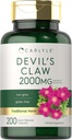Carlyle Devils Claw 2000 mg | 200カプセル | 濃縮根エキス | Devils Claw Herbal Supplement | 非GMO、グルテンフリーサプリメント