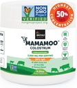 MamaMoo™ Colostrum Powder >50% IgG, Grass Fed, First & Only Non GMO Verified, Gut Health Bloating Immunity, Contains 400+ Bioactive Nutrients, Third Party Lab Tested, 60 Servings (Unflavored)