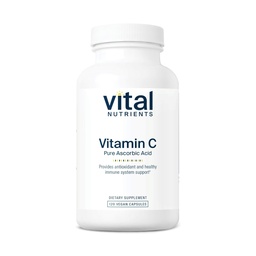 ビタミンC 1000mg(100%純粋なアスコルビン酸) | 免疫サポートと鉄吸収のためのビーガン抗酸化サプリメント* | グルテン、酪農場、大豆フリー | GMO | 120カプセル
