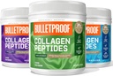 Bulletproof Unflavored Collagen Peptides 18g Protein, 17.6 Oz│Chocolate Collagen Peptides with MCT Oil, 19g Protein, 17.6 Oz│Vanilla Collagen Peptides with MCT Oil, 19g Protein, 17.6 Oz
