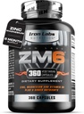 Iron Labs ZM6 – 6 Month Supply – Zinc Magnesium Aspartate Supplement – 360 Vegetarian Capsules – Magnesium and zinc Supplements for Men & Women