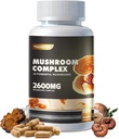 Mushroom Complex Supplement 2600mg, 120 Capsules - 10 Mushrooms Blend - Reishi, lions mane supplement capsules,Lions Mane, Cordyceps, Chaga, Turkey Tail, Maitake, Shiitake, Oyster Nootropic Complex