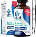 Mullein Drops for Lungs, 2 Fl. Oz, Mullein Leaf Extract for Lungs Strawberry Flavor, Mullien Lung Detox and Cleanse, Mullen Tincture Support for Healthy Breathing