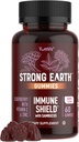 Strong Earth Elderberry Gummies – Sambucus Elderberry Immune Support with Vitamin C & Zinc – Black Elderberry Gummies, Berry Flavor, Non-GMO, Gluten Free, Kosher – 60 Count