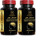 BRAIN MEMORY SUPPORT - Memory enhancement, Cognitive support, vitamins to help memory and brain function, Formulated to support concentration and sharpness - 2 Bottles 60 Capsules