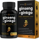 NutraChamps Korean Red Panax Ginseng Capsules | Extra Strength Ginsenosides for Energy, Focus, Performance, Vitality & Immune Support | Korean Red Ginseng Root Extract (90, Premium Gold)