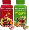 NATURAL GREENS Organic Fruits & Vegetables Supplement – Superfood Capsules with Vitamins & Probiotics – Supports Digestion, Immunity, Energ & Gut Health – 180 Capsules for Adults & Kids