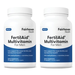 男性のためのフェアヘイブン健康FertilAid 2ヶ月の供給のための男性の生殖能力の補足 | カウント、運動能力サポート ハイムの事前受諾 | 男性受胎能力サポートはL-カルニチン、亜鉛を含んでいます | 2本のびんを含みます