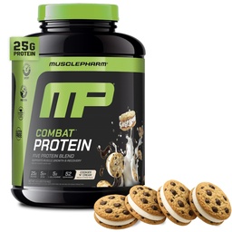 MusclePharmコンバットプロテインパウダー、クッキー「N」クリームフレーバー、生産的なトレーニングのための燃料筋肉、Wheyプロテインアイソレート&エッグアルバム、グルテンフリー4ポンド、52サービングを含む5タンパク質ソース
