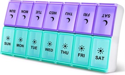 大きい丸薬のオルガナイザーを1日、2週1日、AM PM Pillの箱、Pillの容器7日、ビタミンの箱は日を2回します