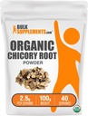 BulkSupplements.com オーガニック Chicory Root パウダー - Chicory Root サプリメント、Chicory Root コーヒー代替 - 繊維のサプリメント、グルテンフリー、給餌あたり2.5g、100g(3.5 oz)(パッケージ 1)