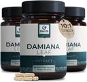 ダミアナリーフエキス1000mg | 120ダミアナカプセル | 非GMO、グルテンフリー | Turnera Diffusa Organic Damiana Herb & Damianaパウダーサプリメント | 女性用健康をサポート