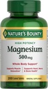 Nature's Bounty Magnesium 500 mg Tablets, High Potency Magnesium Supplement for Bone & Muscle Health, Whole Body Support, 200 Count (Pack of 1)