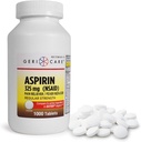 GeriCare Aspirin Tablets 325mg - Pain Reliever and Fever Reducer Uncoated Aspirins for Adults & Kids 12+ (NSAID) Great for Headache, Toothache, Arthritis, Menstrual & Muscle Pain (Bottle of 1,000)