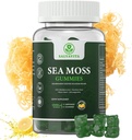 Sea Moss Gummies – Powerful 1500mg Serving | Infused with Bladderwrack, Burdock Root, Black Seed & Ashwagandha | Organic Sea Moss | Lemon Flavor - 60 Gummies
