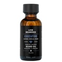 Live Bearded Beard Oil, 1 fl oz - Premium All-Natural Jojoba - Made in the USA - Hair and Skin Care for Men with Dry, Flaky Patches | Executive Scent - Cedar, Vanilla