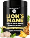 High Strength Extract Organic Lion's Mane Mushroom Gummies with Ashwagandha & L-Theanine - Potent Lion's Mane Brain Supplements for Memory & Relaxation - Mushroom Gummies for Focus