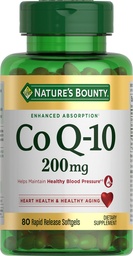 Nature's Bounty CoQ10、心の健康、栄養補助食品、200mg、80急速なリリースSoftgelsをサポート