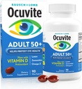 Ocuvite 50 +アイビタミン&ミネラルサプリメント、Omega-3、亜鉛、ビタミンC&E、Lutein&ゼアキサンチン、女性と男性のための亜鉛サプリメント、90 Softgels