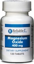 Magnesium Oxide 400mg Tablets by Reliable-1 Laboratories | Magnesium Supplement for Women and Men | Bone Strength and Heart Health Supplements | 120 Count Bottle