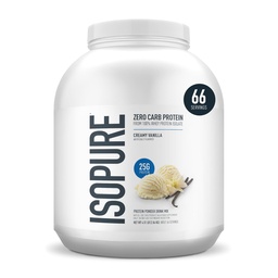 Isopure Zero Carb 100%の純粋な乳頭の隔離蛋白質の粉、Lactoseは、ビタミン、クリーム色のバニラ、サービングごとの25g蛋白質と、4.5のLbs、66のサービング(包装の5月Vary)放します