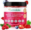 Adndale 90 CT のマグネシウムのグリシナートのグミ 400 の mg/Serv と Ashwagandha のマグネシウムの無光沢、大人及び子供のための砂糖の自由な咀嚼。