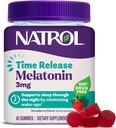 Natrol Time Release Melatonin Gummies, Sleep Support for Adults, 3 mg Melatonin Supplements for Sleep Support, 45 Strawberry-Flavored Gummies, Up to a 45 Day Supply
