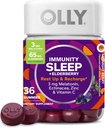 OLLY睡眠の免除のMelatonin Gummy、ビタミンC、亜鉛、Echinacea、3mg Melatonin、免疫および睡眠サポート、ベリー- 36