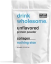 drink wholesome Unflavored Collagen Protein Powder | for Sensitive Stomachs | Gut Friendly | Dairy Free | Low FODMAP | No Artificial Sweeteners | No Bloating or Gas | No Constipation or Diarrhea