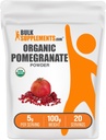 BulkSupplements.com Organic Pomegranate Powder - Pomegranate Supplement for Immune Support, Herbal Supplement - Gluten Free, 5g per Serving, 100g (3.5 oz) (Pack of 1)