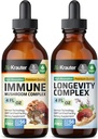 BIO KRAUTER 免疫キノコ チンキ 4 Fl. Oz. & Longevity Tincture 4 Fl. Oz.